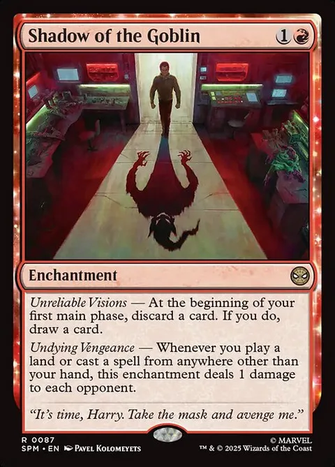 Shadow of the Goblin, card 87 from Marvel's Spider-Man