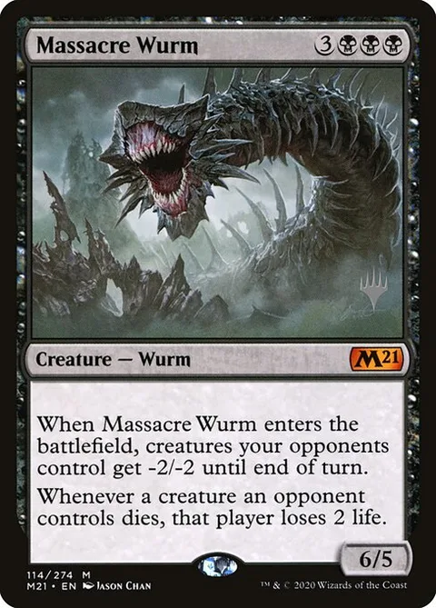 Massacre Wurm, card 114p from Core Set 2021 Promos