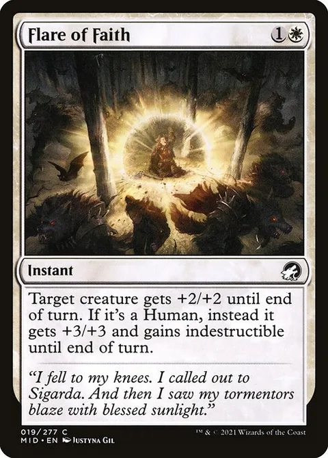 Flare of Faith, card 19 from Innistrad: Midnight Hunt