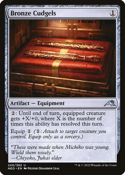 Bronze Cudgels, card 240 from Kamigawa: Neon Dynasty