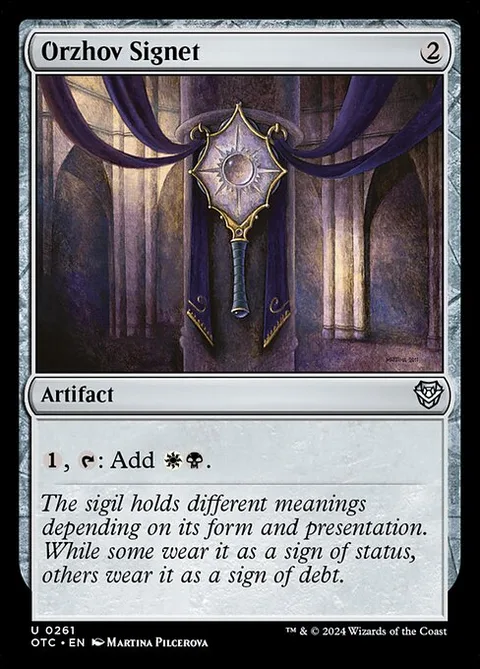 Orzhov Signet, card 261 from Outlaws of Thunder Junction Commander