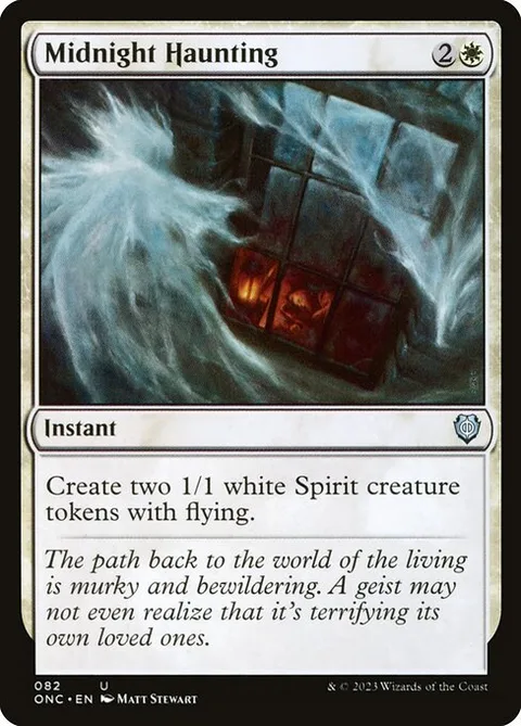 Midnight Haunting, card 82 from Phyrexia: All Will Be One Commander
