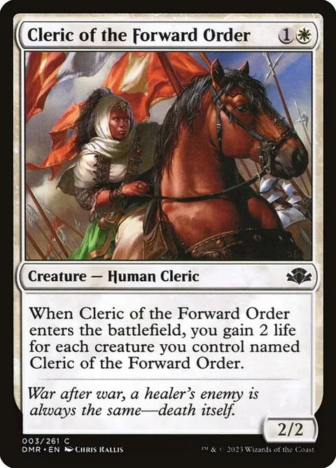 Cleric of the Forward Order, card 3 from Dominaria Remastered