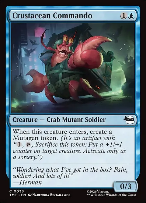 Crustacean Commando, card 33 from Teenage Mutant Ninja Turtles