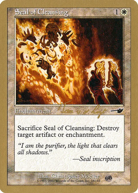 Seal of Cleansing, card tvdl18sb from World Championship Decks 2000