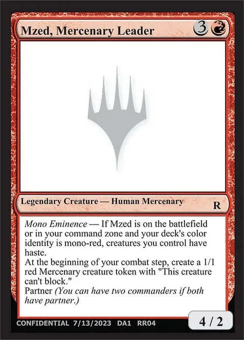 Mzed, Mercenary Leader, carte RR04a de Unknown Event