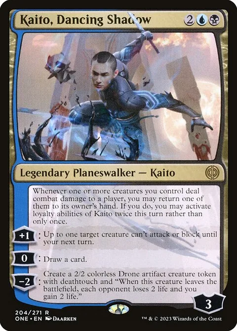 Kaito, Dancing Shadow, card 204 from Phyrexia: All Will Be One