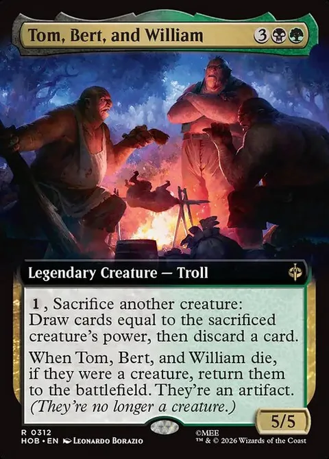 Tom, Bert, and William, card 312 from The Hobbit