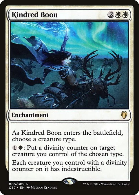 Kindred Boon, card 5 from Commander 2017