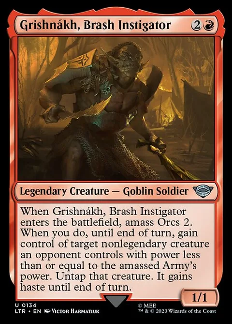 Grishnákh, Brash Instigator, card 134 from The Lord of the Rings: Tales of Middle-earth