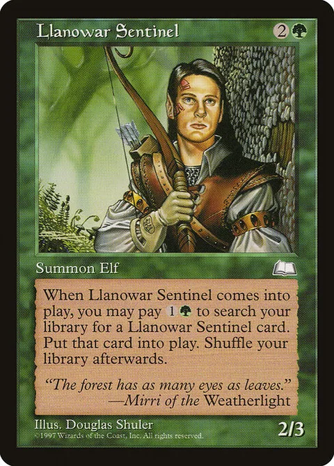 Llanowar Sentinel, card 134 from Weatherlight