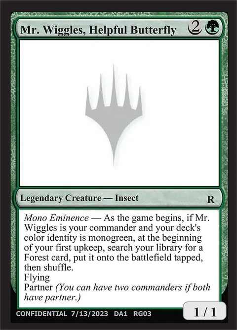 Mr. Wiggles, Helpful Butterfly, card RG03b from Unknown Event