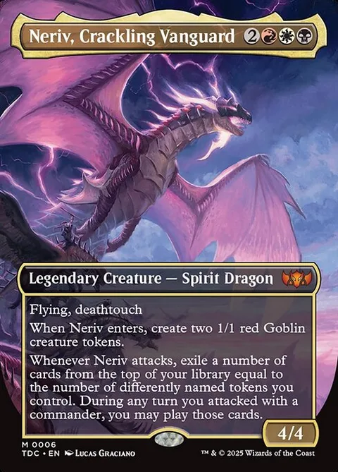 Neriv, Crackling Vanguard, card 6 from Tarkir: Dragonstorm Commander