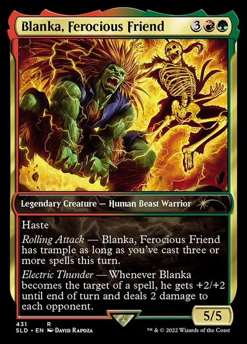Blanka, Ferocious Friend, card 431 from Secret Lair Drop