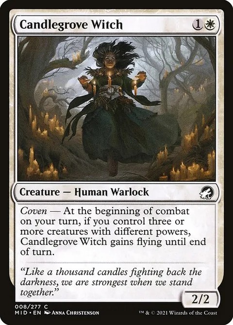 Candlegrove Witch, card 8 from Innistrad: Midnight Hunt