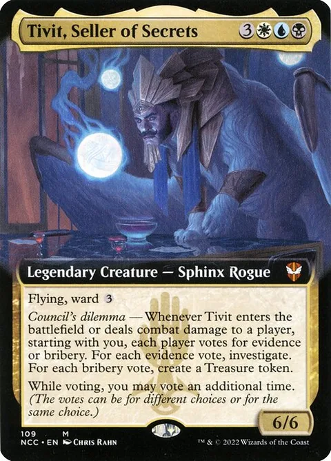 Tivit, Seller of Secrets, card 109 from New Capenna Commander