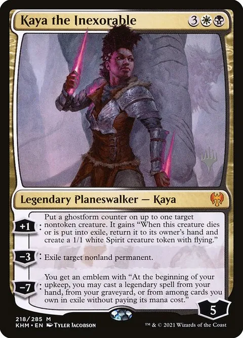 Kaya the Inexorable, card 218p from Kaldheim Promos
