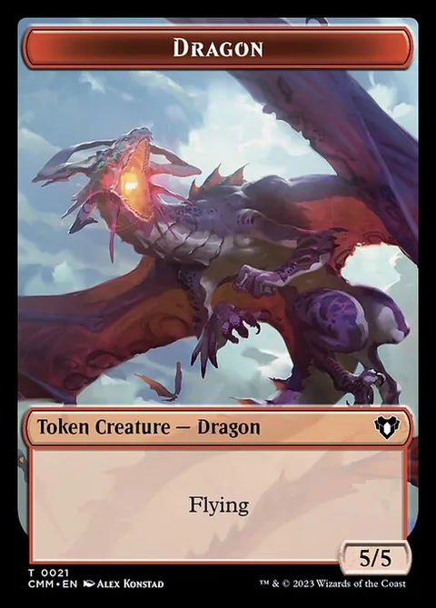 Dragon, card 21 from Commander Masters Tokens