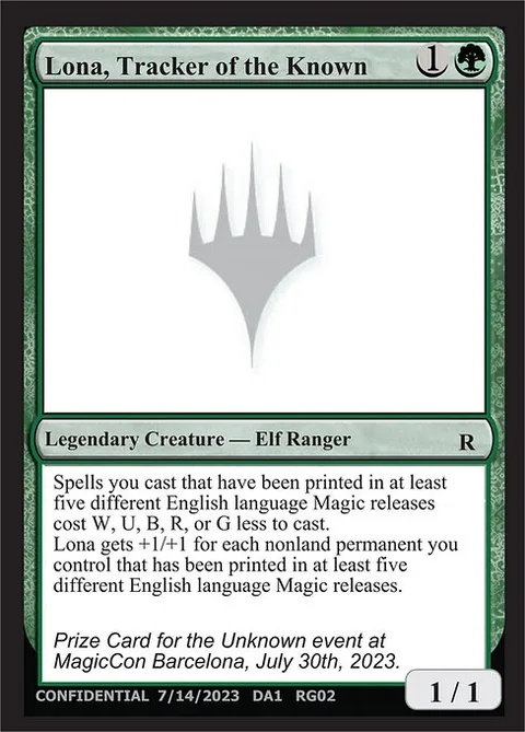 Lona, Tracker of the Known, card RG02c from Unknown Event
