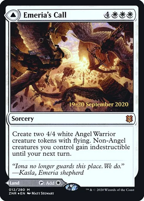 Emeria's Call // Emeria, Shattered Skyclave, card 12s from Zendikar Rising Promos