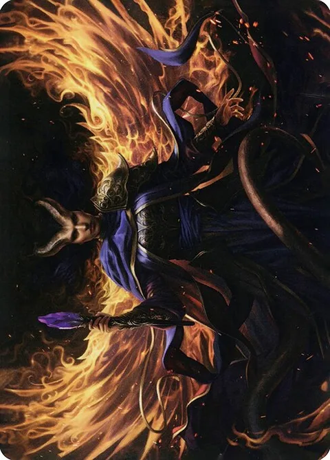 Farideh, Devil's Chosen // Farideh, Devil's Chosen, card 32 from Adventures in the Forgotten Realms Art Series