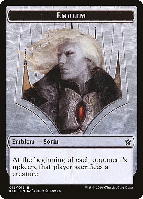 Sorin, Solemn Visitor Emblem, carte 13 de Khans of Tarkir Tokens