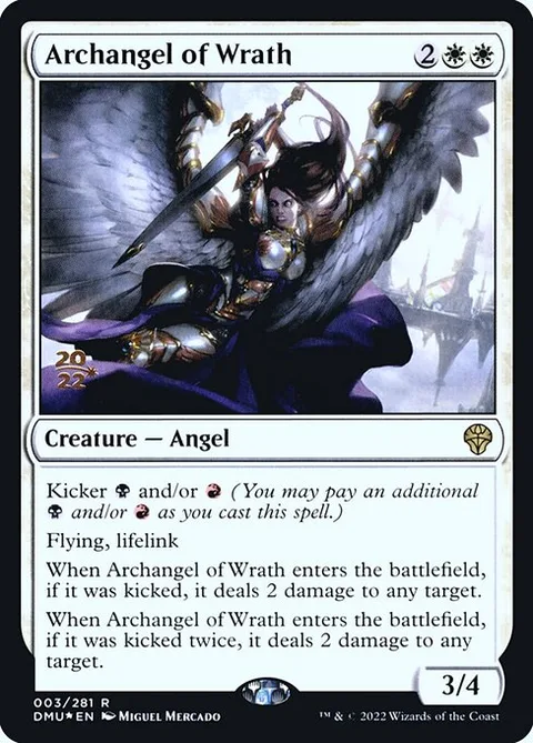 Archangel of Wrath, card 3s from Dominaria United Promos