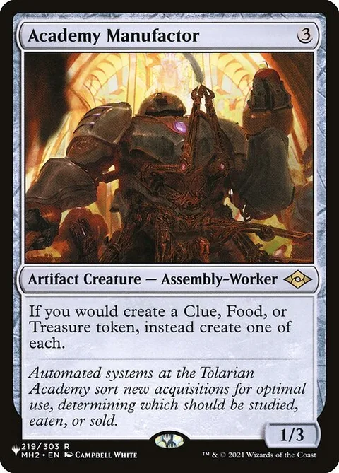 Academy Manufactor, carte MH2-219 de The List