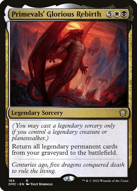 Primevals' Glorious Rebirth, card 165 from Dominaria United Commander