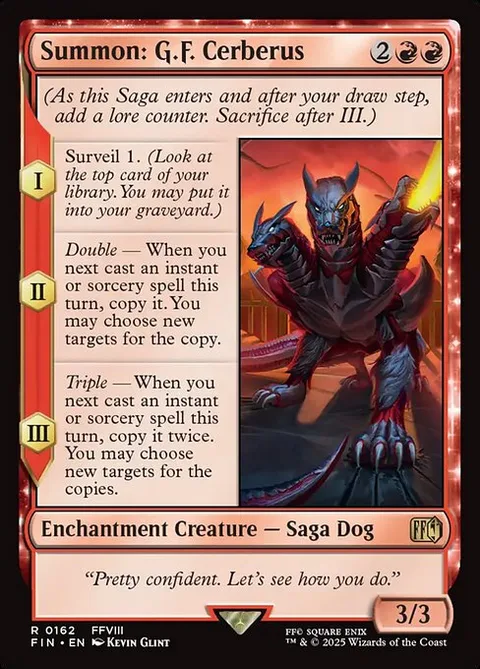 Summon: G.F. Cerberus, card 162 from Final Fantasy