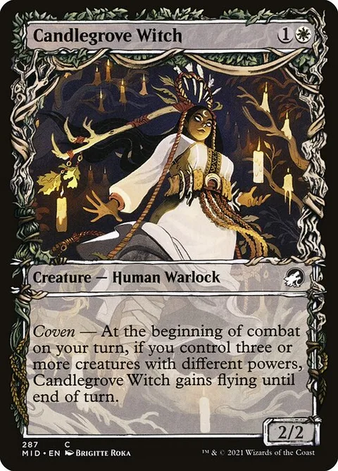 Candlegrove Witch, card 287 from Innistrad: Midnight Hunt