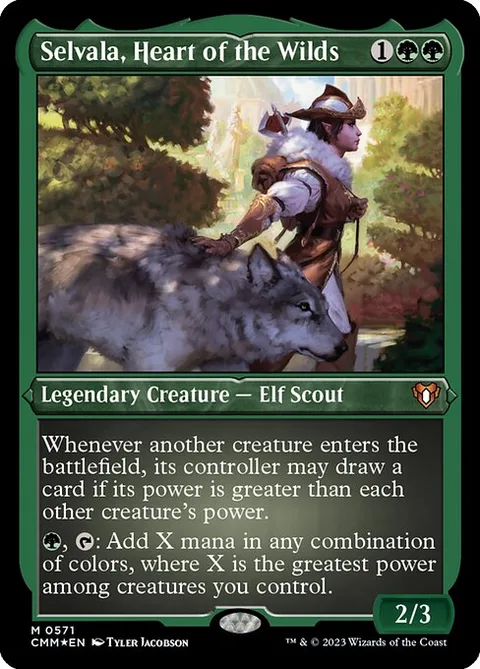 Selvala, Heart of the Wilds, card 571 from Commander Masters