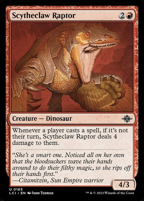 Scytheclaw Raptor, carte 165 de The Lost Caverns of Ixalan