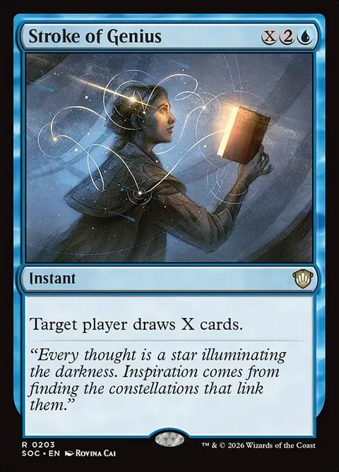 Stroke of Genius, card 203 from Secrets of Strixhaven Commander