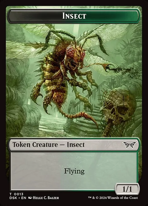 Insect, card 13 from Duskmourn: House of Horror Tokens