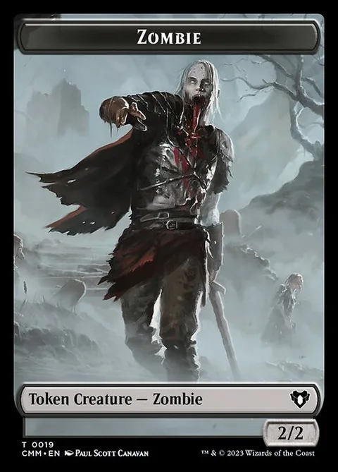 Zombie, card 19 from Commander Masters Tokens