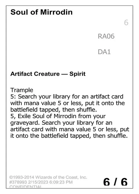 Soul of Mirrodin, carte RA06b de Unknown Event