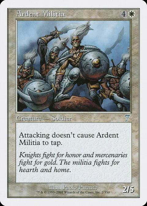 Ardent Militia, card 2 from Seventh Edition