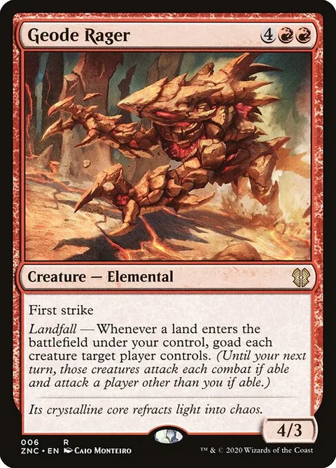 Geode Rager, card 6 from Zendikar Rising Commander