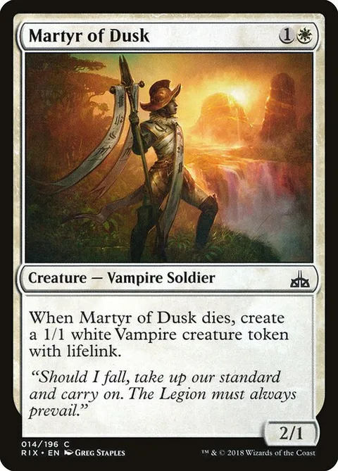 Martyr of Dusk, card 14 from Rivals of Ixalan