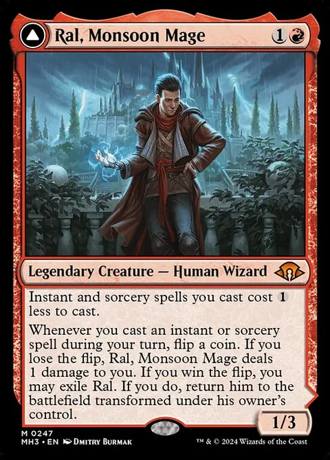 Ral, Monsoon Mage // Ral, Leyline Prodigy, carte 247 de Modern Horizons 3