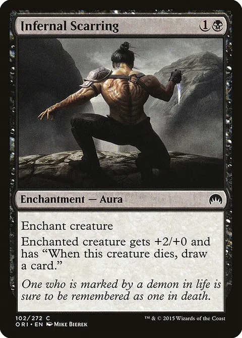 Infernal Scarring, card 102 from Magic Origins