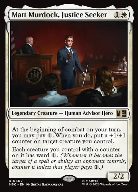 Matt Murdock, Justice Seeker, card 602 from Marvel Super Heroes Commander