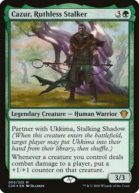 Cazur, Ruthless Stalker, card 5 from Commander 2020