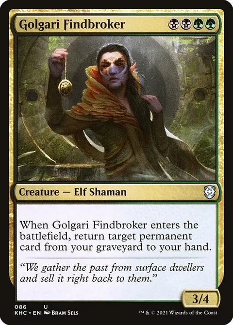 Golgari Findbroker, card 86 from Kaldheim Commander