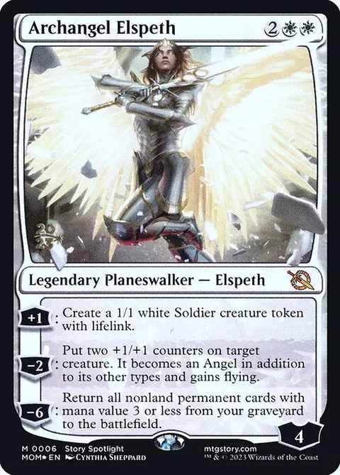 Archangel Elspeth, card 6s from March of the Machine Promos