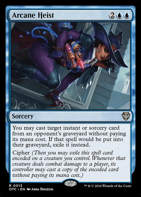 Arcane Heist, card 13 from Outlaws of Thunder Junction Commander