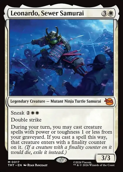 Leonardo, Sewer Samurai, card 17 from Teenage Mutant Ninja Turtles