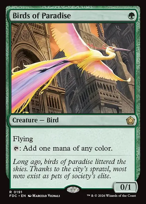 Birds of Paradise, card 191 from Foundations Commander