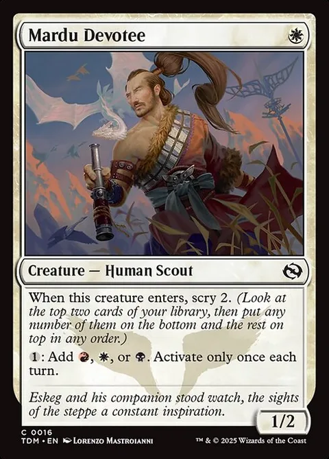 Mardu Devotee, card 16 from Tarkir: Dragonstorm